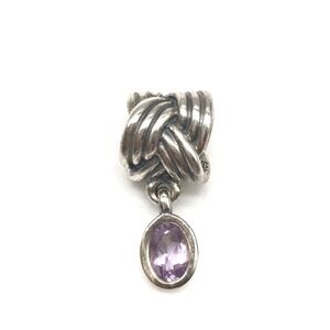 Retired Pandora Purple Amethyst Tied Together  Charm